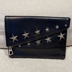 Jimmy Choo stars zip flap clutch